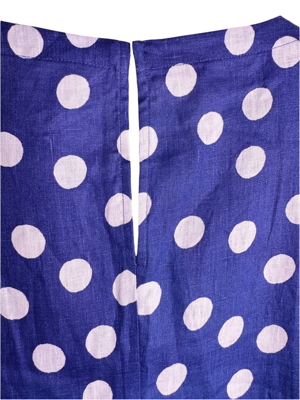 BODEN NWT Polka Dot Linen Sleeveless Shell Size US 14 in Blue Dot - Picture 11 of 14